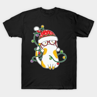 Kawaii Cat Christmas Lights T-Shirt